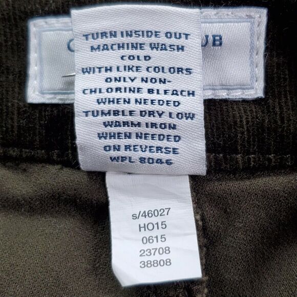 Charter Club Womens Corduroy Pants SZ 4 Solid Dark Green Mid Rise Casual Stretch - Picture 4 of 5